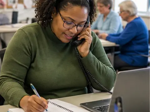 Business team planning a phone system